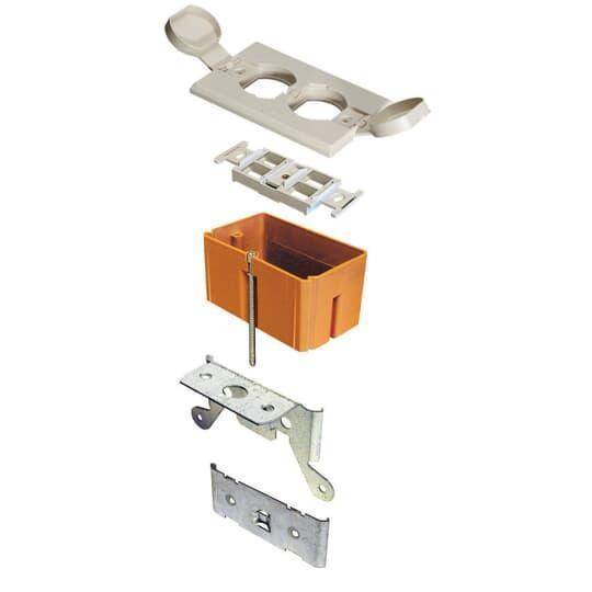 Carlon® SC100FBVC Adjustable Non-Metallic Floor Bracket Kit, For Use With Low Voltage Adjustable Floor Box, Ivory