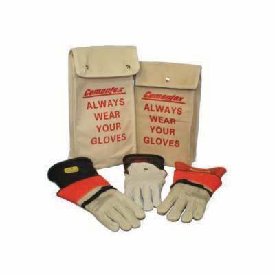 Cementex IGK00-11-10B IGK Class 00 Low Voltage Insulating Gloves Kit, Natural Rubber, Black, 11 in L, ASTM Class: ASTM D120, 500 VAC/750 VDC Max Use Voltage