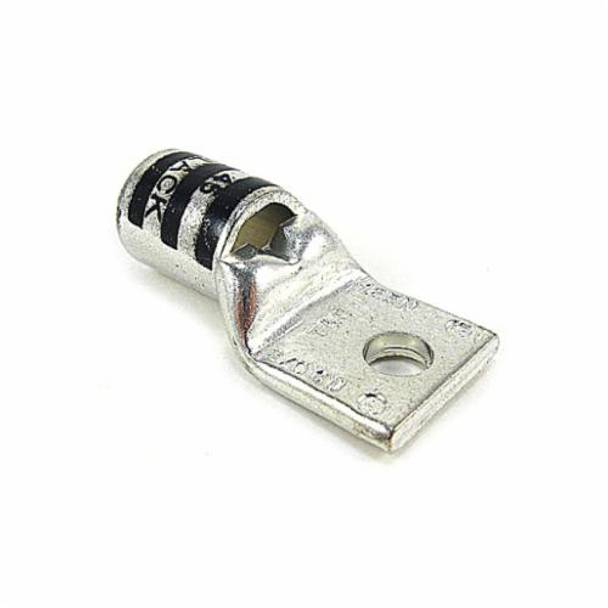Color-Keyed® 256-30695-131 1-Hole Non-Insulated Compression Lug With Peep Hole, 2/0 AWG Copper Conductor, Die Code: 45, 5/8 in Stud, Copper