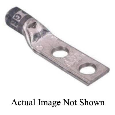 Color-Keyed® 256-30695-528 2-Hole Non-Insulated Compression Lug, 100 kcmil Copper Conductor, Die Code: 42, Copper