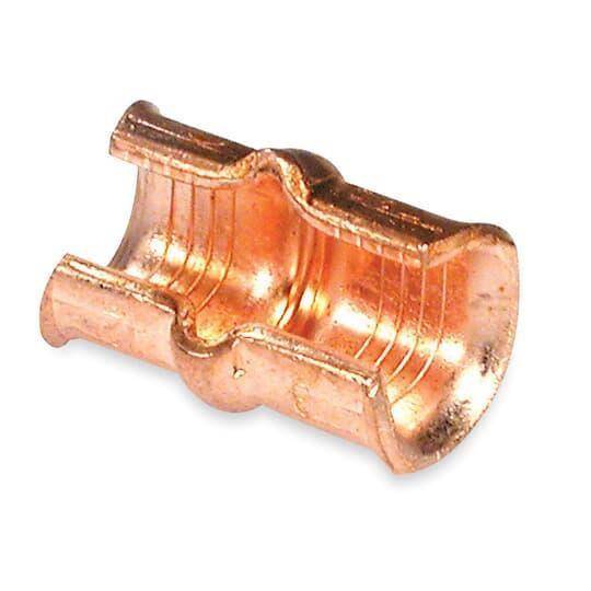 Color-Keyed® 256-30695-422 1-Hole Non-Insulated Compression Lug With Peep Hole, 6 AWG Copper Conductor, Die Code: 24, 1/2 in Stud, Copper