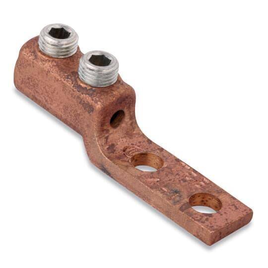 Color-Keyed® LOCKTITE® 32017TL 2-Hole Compression Lug Connector, 500 to 750 kcmil Copper Conductor, 1/2 in Stud