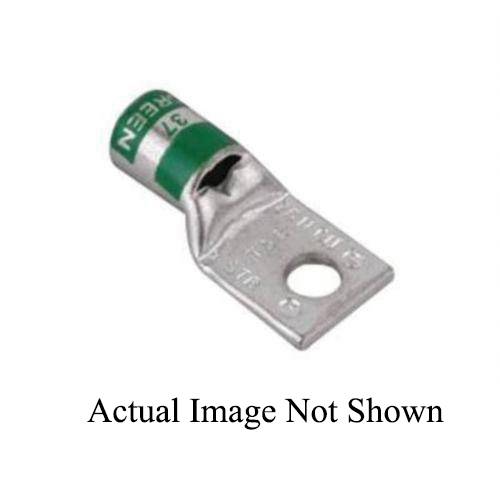 Color-Keyed® 54150UBSP 54100 1-Hole Compression Connector Lug, 1 AWG Copper Conductor, Die Code: 37, 1/2 in Stud, Copper