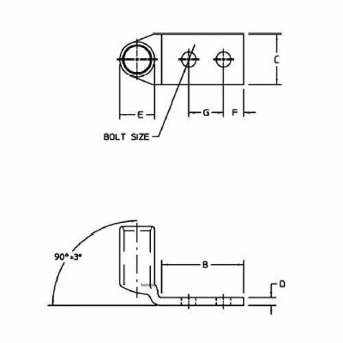 Color-Keyed® 54866BEUB 54800 2-Hole Non-Insulated Compression Lug, 4/0 ...