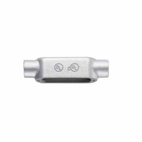 Crouse-Hinds Condulet® LB200M Type LB Conduit Outlet Body, 2 in Hub, 5 Form, 73 cu-in Capacity, Malleable Iron, Aluminum Acrylic Painted/Electro-Galvanized