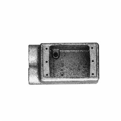 EATON Crouse-Hinds Condulet® FSS2 Type FSS Shallow Device Box, Feraloy® Iron Alloy, 1 Gang, 2 Outlets, 2 Knockouts, 2-3/4 in W x 1-7/8 in D x 5-5/32 in H
