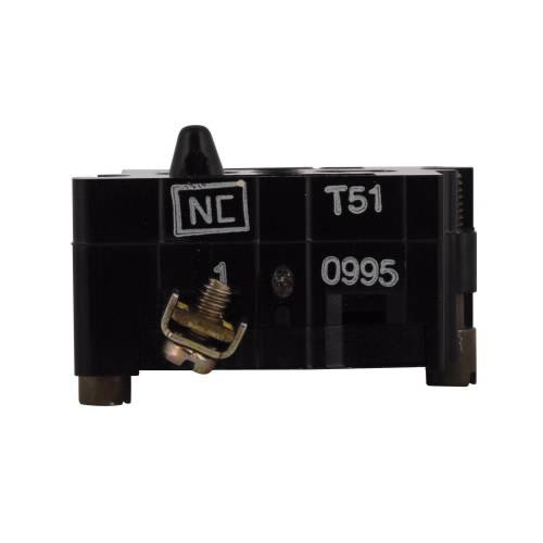 EATON 10250T51P Heavy Duty Standard Contact Block, 30.5 mm, 1NC Contact, 10 A at 600 VAC, 5 A at 250 VDC Contact, Silver Contact, Black