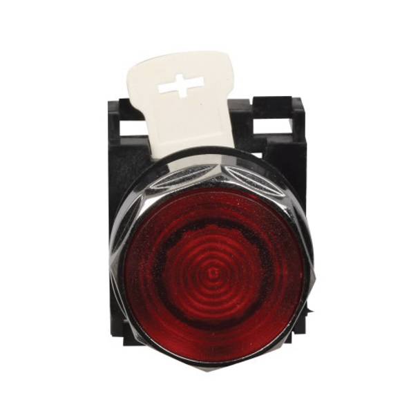 EATON E22N2 Heavy Duty Illuminated Pushbutton Operator With (6) Lamps, 25 mm, Flush Button Operator, Momentary Contact, Red