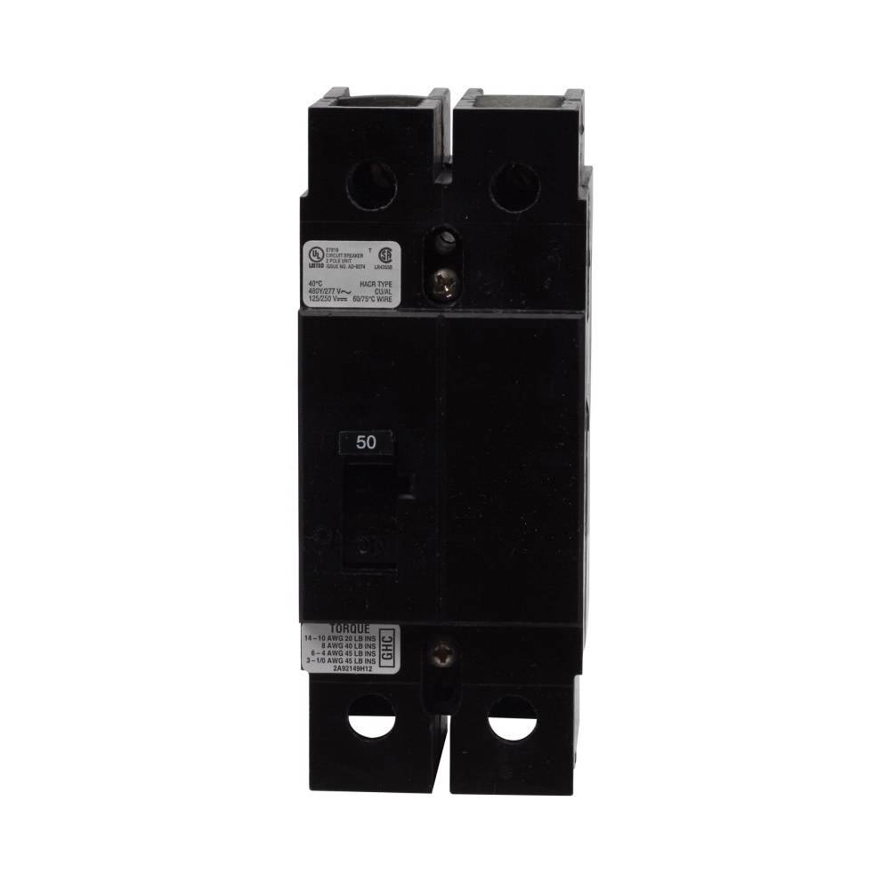 EATON GHC2070 C Series Type GHC Molded Case Circuit Breaker, 277/480Y VAC, 125/250 VDC, 70 A, 14/65 kA Interrupt, 2 Poles, Non-Interchangeable/Fixed Thermal/Fixed Magnetic Trip