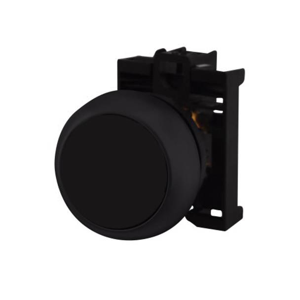 EATON RMQ-Titan® M22S-D-S-K10 Modular Non-Illuminated Pushbutton, 22.5 mm, 1NO Contact, Black