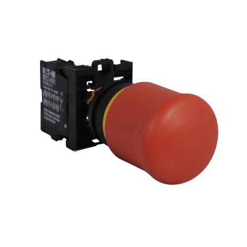 EATON RMQ-Titan® M22-PV-K02 Modular Non-Illuminated Emergency Stop, 22.5 mm, 2NC Contact, Push-Pull Operator, Red