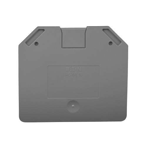 EATON XBACUT16 End Cover, For Use With XBUT16/XBUT16PE 1-Tier Feed Through Terminal Block, Polyamide, Gray