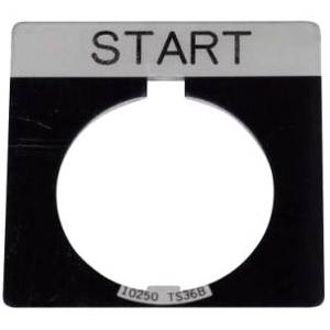 EATON 10250TS33 Standard Legend Plate, 0.1 in H x 1.7 in W, Square Plate, Black Field