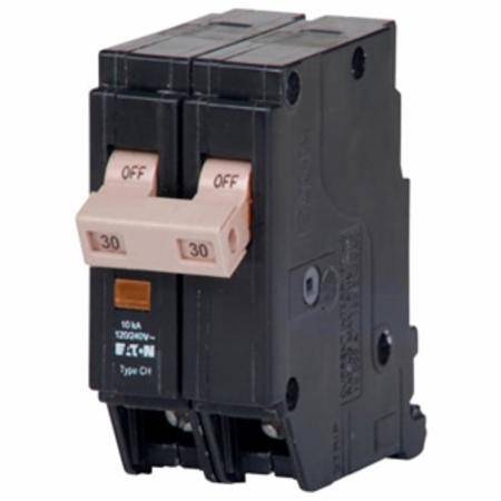EATON CHF230 Type CHF Standard Circuit Breaker With Mechanical Trip Flag, 120/240 VAC, 30 A, 10 kA Interrupt, 2 Poles, Common/Flag Trip