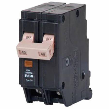 EATON CHF240 Type CHF Standard Thermal Magnetic Circuit Breaker With Mechanical Trip Flag, 120/240 VAC, 40 A, 10 kAIC Interrupt, 2 Poles, Common/Mechanical Trip Flag Trip