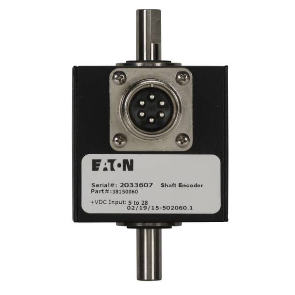 EATON 38150060 1-Channel Cube Shaft Encoder, For Use With PLC and Counter, 60 Pulse per Revolution, Aluminum, Black Oxide
