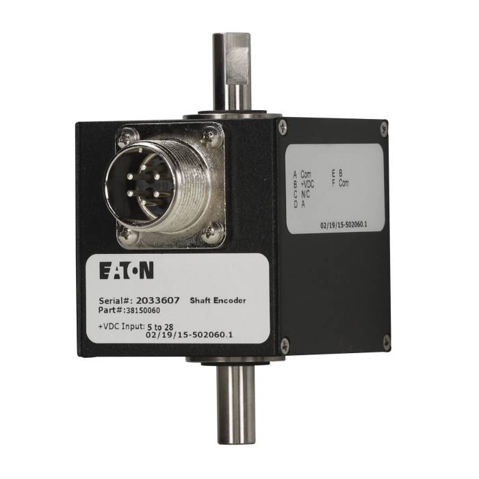 EATON 38150060 1-Channel Cube Shaft Encoder, For Use With PLC and Counter, 60 Pulse per Revolution, Aluminum, Black Oxide
