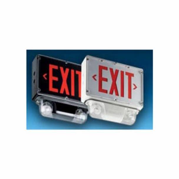 13-1/4" x 3-7/16" x 12-5/8", 120/277 VAC, Thomas & Betts Corporation BBSVX24N1RNEXRF4X2LJ Survive-ALL™ Combination Emergency Exit Sign Unit, 6 W, Black
