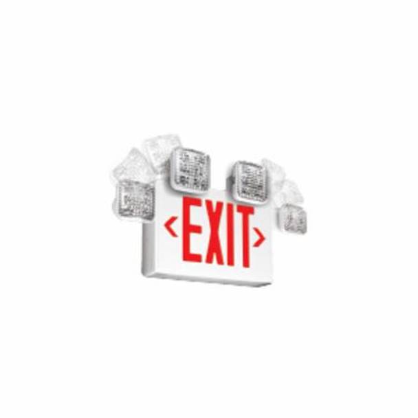 2-Head,120/277 VAC, Thomas & Betts Corporation ELXN400R2SQLR ESCORT II Combination Emergency Light and Exit Sign, 1.8 W, LED