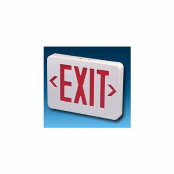 11-13/16" x 1-13/16" x 7-1/4", 120/277 VAC at 60 Hz, Thomas & Betts Corporation ELXN400RN Exit Sign, 2.5 W, Red Legend, MR16 LED