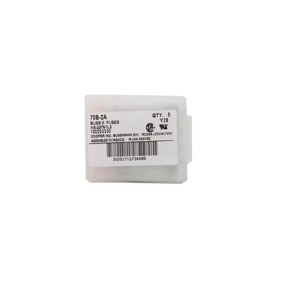 Bussmann Telpower® 70D-5A Pin Telecommunications Fuse, 5 A, 125 VAC/300 VDC, 1 kA Interrupt, Cartridge Body