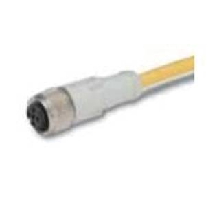 EATON CSAS4F4CY2202ADC Global Plus Cordset, 4-Pin AC Micro Straight Female Connector, 6-1/2 ft L Cable, Dual Keyway