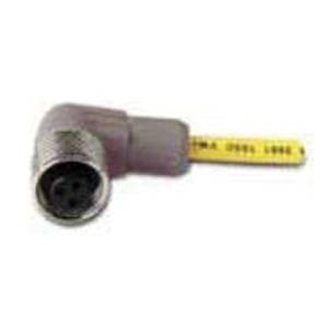 EATON CSDR4A3RY2205-LN Global Plus Cordset, M12 4-Pin Euro (Micro) Right Angle Female LED NPN Connector, 16.4 ft L Cable