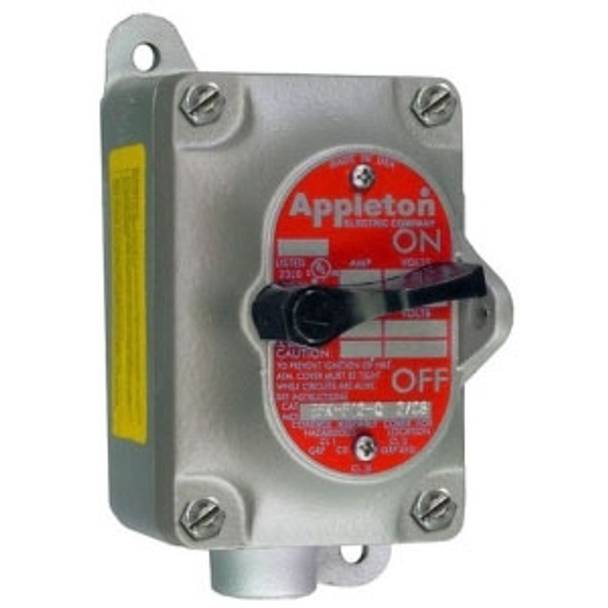 120/277 VAC 20 A, 3/4" Hub, Appleton EFS175F1 Tumbler Switch