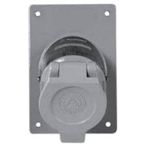 EATON Crouse-Hinds Ark-Gard® ENR5201 Dead End Dust-Ignitionproof Explosionproof Raintight Pin and Sleeve Receptacle Unit, 125 VAC, 20 A, 2 Poles, 3 Wires