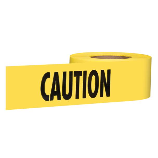 Milwaukee® Empire® 77-1001 Premium Barricade Tape, Yellow, 1000 ft L x 3 in W, Caution/Caution Legend, Plastic (Discontinued by Manufacturer)