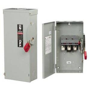 480/600 VAC, 60 A, 125/250 VDC, ABB THN3362J Safety Switch, 3-Pole, 3-Wire, Non-Fusible, NEMA 5/12