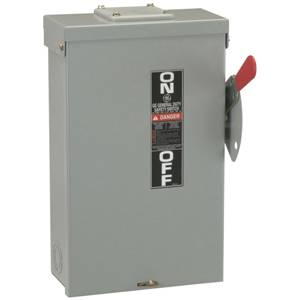 240 VAC, 250 VDC, 100 A, ABB GE Industrial TG4323R Spec-Setter™ Safety Switch, 3-Pole, 4-Wire, NEMA 3R, Cartridge, Class H/K/R, Fusible