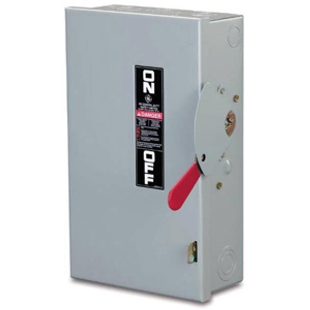 240 VAC, 200 A, ABB GE Industrial TG4324R Spec-Setter™ Safety Switch, 3-Pole, 4-Wire, NEMA 3R, Cartridge, Class H/K/R, Fusible