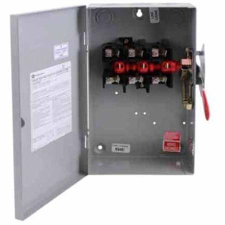 240 VAC, 125/250 VDC, 60 A, ABB GE Industrial TGN3322 Spec-Setter™ Safety Switch, 3-Pole, 3-Wire, NEMA 1, Non-Fusible