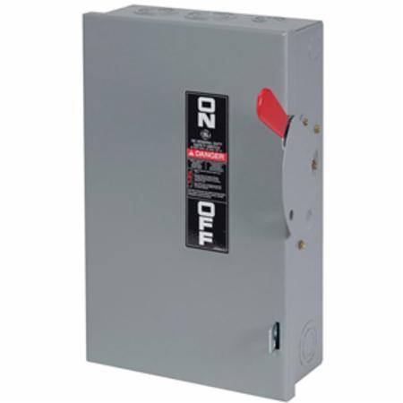 240 VAC, 125/250 VDC, 60 A, ABB GE Industrial TGN3322 Spec-Setter™ Safety Switch, 3-Pole, 3-Wire, NEMA 1, Non-Fusible