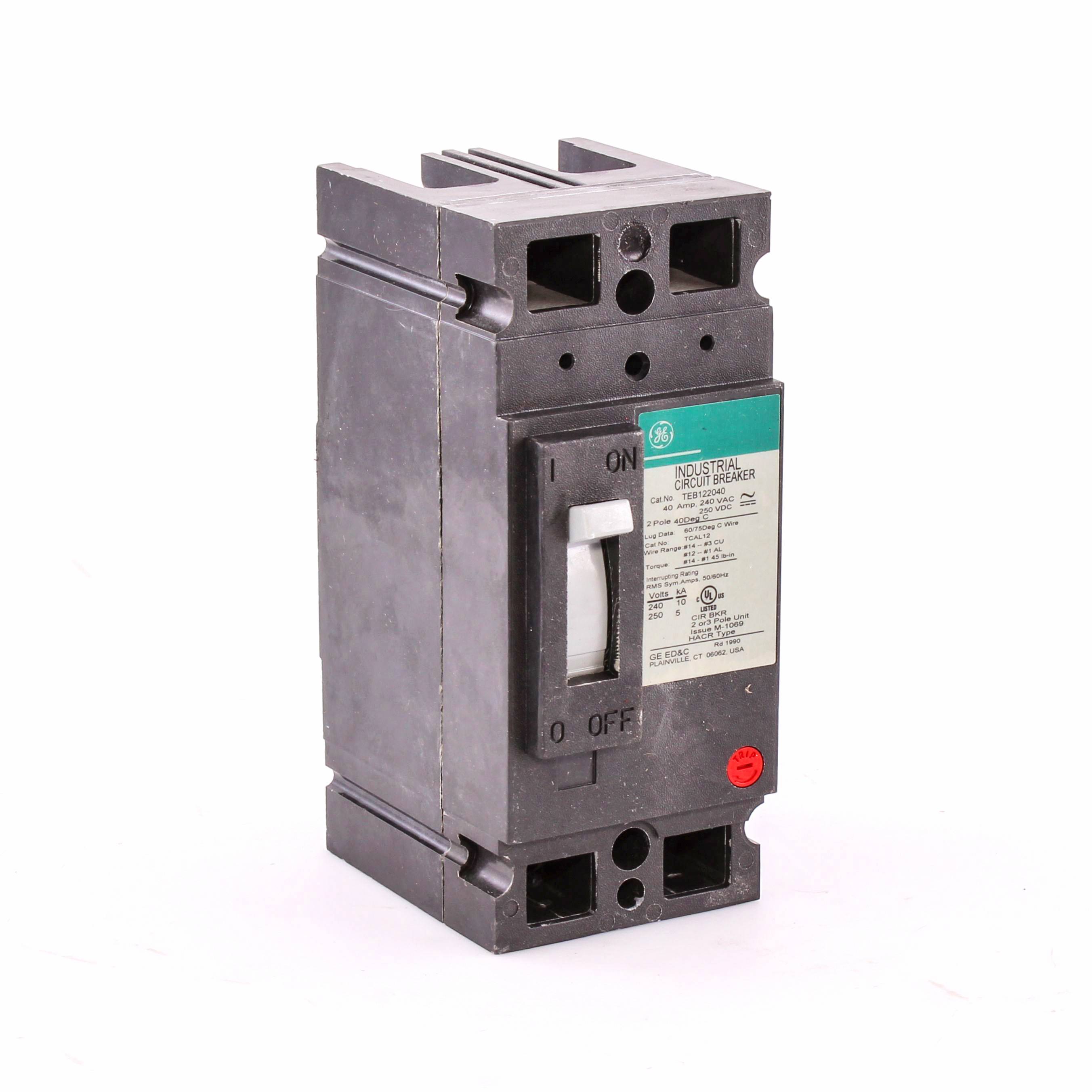 GE TEB122040WL Type TEB Core E Low Tie Molded Case Circuit Breaker, 240 ...