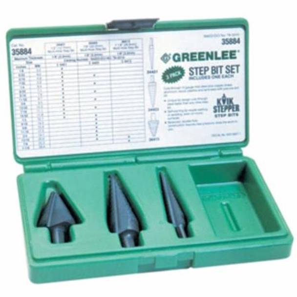 1/8" x 1-3/8",, Greenlee Textron Inc. 35884 Kwik Stepper® Step Bit Kit