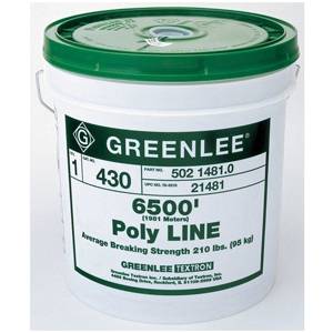 6500 FT, Greenlee Textron Inc. 430 Poly Line Spiral Wrap, 210 Lb Capacity