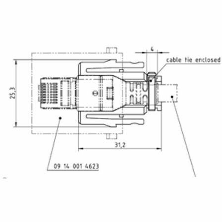 HARTING® 09 14 000 9966 Han-Modular® Male Adapter, For Use With