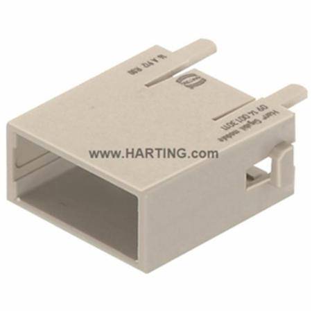 34.2 MM x 14.6 MM x 41.7 MM, 50 V, 10 A, Harting Technology Group 09-14-001-3011 Han® Megabit Industrial Connector Module Adapter, Male