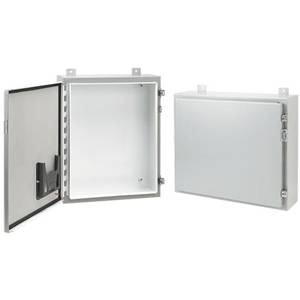 36 x 30 x 12, Hoffman A363012LP Wall Mount Enclosure, NEMA 12/13/IP65, Mild Steel, 1-Door, HG Continuous Hinged w/Removable Pin