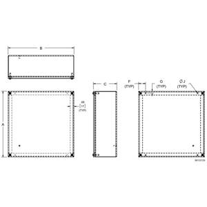 24 x 24 x 8, Hoffman ASE24X24X8SSNK Screw Cover Pull Box, NEMA 4X