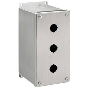 30.5 MM, 2-Hole, Hoffman E2PBXSS Pushbutton Enclosure, Extra Deep, NEMA 12/13, IP65, 14 Gauge 304 Stainless Steel