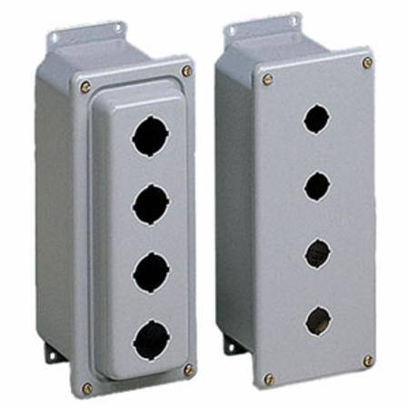 30.5 MM, 4-Hole, Hoffman ED1PB1 Pushbutton Enclosure, 16 Gauge Steel