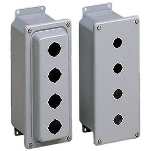 30.5 MM, 3-Hole, Hoffman ED3PB Pushbutton Enclosure, NEMA 4/12/13, IP66, 16 Gauge Steel
