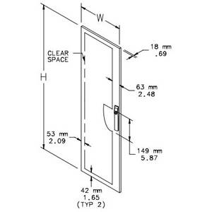 76.34 x 39.06 x 0.69, Hoffman PDS2010 PROLINE™ Enclosure Solid Door