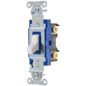 EATON Arrow Hart® 1203W 1200 3-Way Construction Grade Toggle Switch, 120/277 V, 15 A, 1/2 hp Power Rating