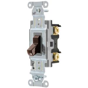 120/277 VAC 15 A, Hubbell Incorporated CS115 Toggle Switch, Brown