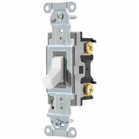 120/277 VAC 20 A, Hubbell Incorporated CS120W Toggle Switch, White