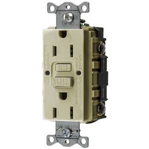 125 VAC 15 A, Hubbell Incorporated GFRST15I Style Line®, Autoguard® Self-Test GFCI Receptacle, Ivory